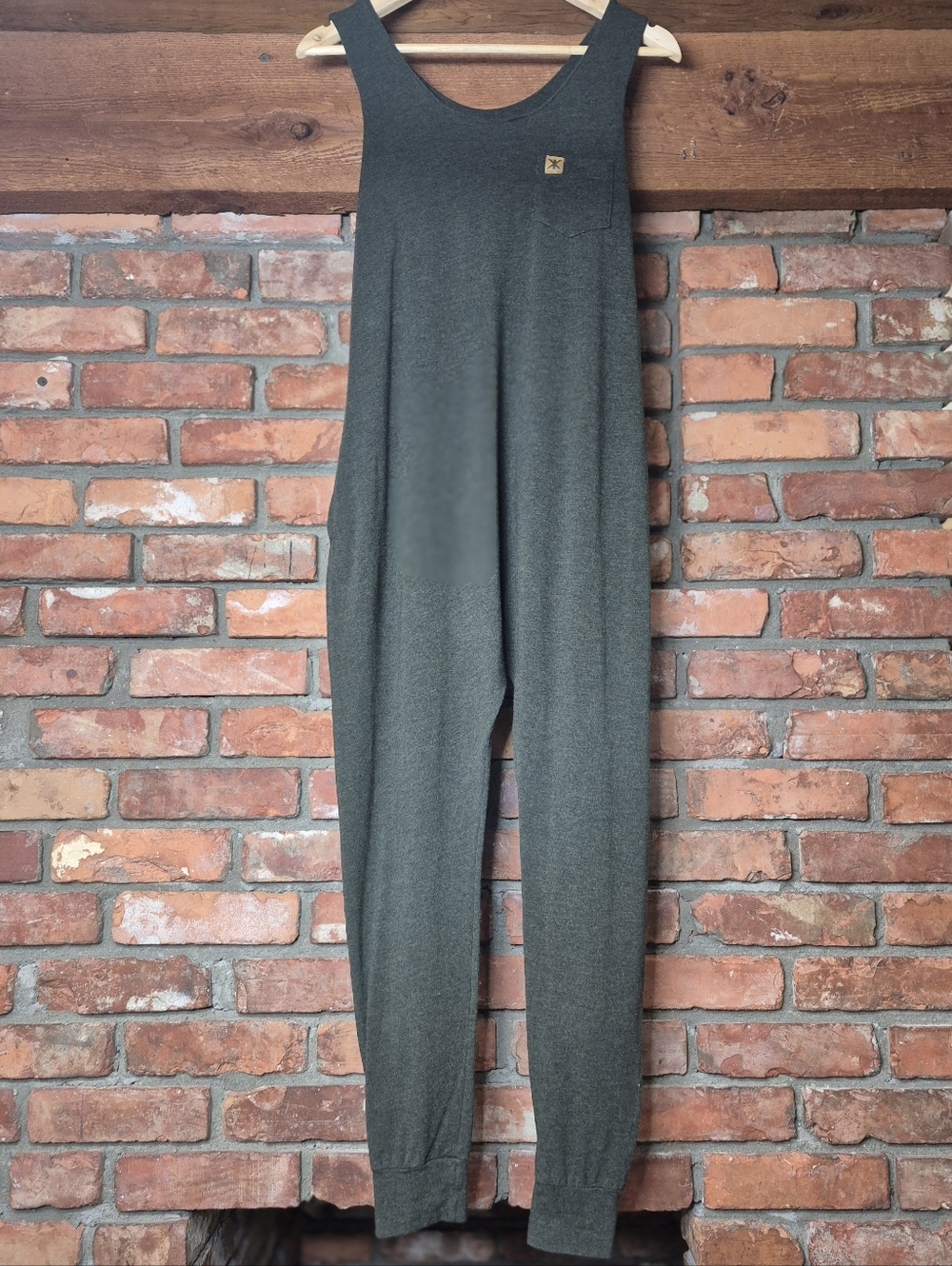 Brok Boys Bamboo Blend Jumpsuit XS Olive Green Sleeveless Lounge Romper Minimal